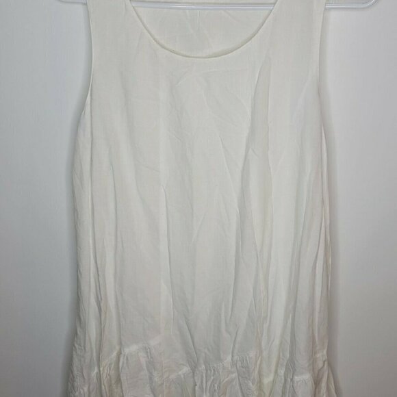 Isabella Sinclair Anthropologie White 100% Cotton Broderie Swing Dress SZ S/P - Picture 3 of 9